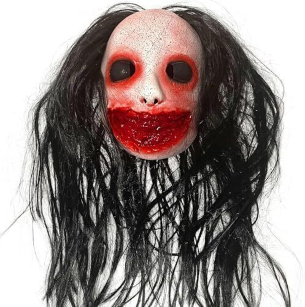 3711 Creepy Halloween Mask with Hair for Adults, Scary Devil Masks Ghost